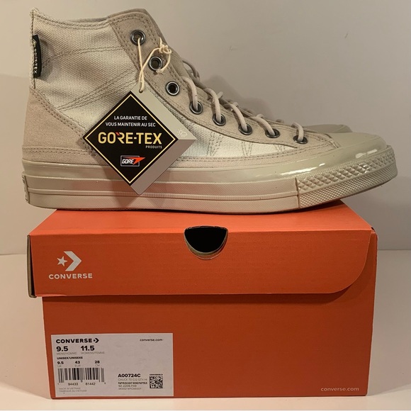 🏜[BRAND NEW] CONVERSE CHUCK 70 HIGH GORE-TEX PAPYRUS LIGHT BONE MENS SIZE 9.5🏜 - Picture 3 of 15